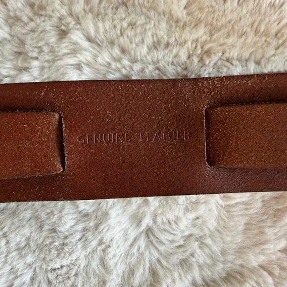 Vintage Ralph Lauren Genuine Brown Leather Belt with Solid Brass Buckle S/M - Picture 6 of 10